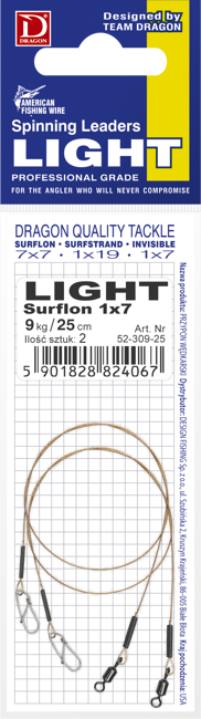 Przypon stalowy Dragon 1X19 Surflon A.F.W. LIGHT