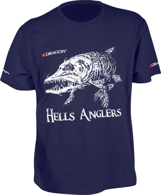 T-Shirt Dragon Hells Anglers SZCZUPAK L granatowy